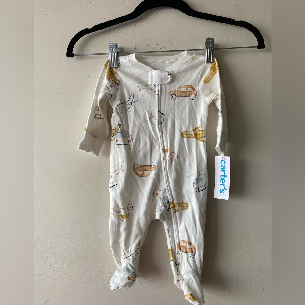 NWT• Carter’s Baby Boy Sleep & Play Footie Pajamas 3M Cars Planes Helicopters - Picture 3 of 5
